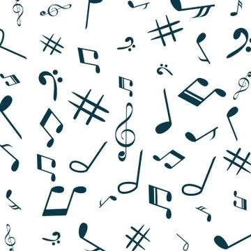 Music notes pattern background Illustrazione stock
