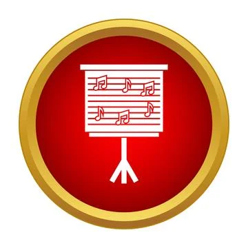 Music notes on presentation board icon design Stock Illustration