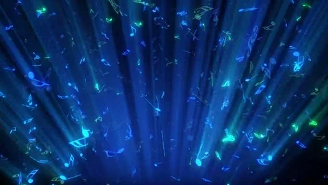 Music Notes Rays Stage VJ Loop Stock Footage 69210244