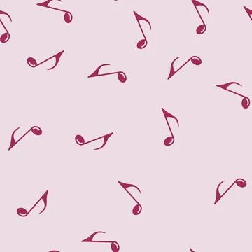 Music notes retro glyph seamless pattern Stock Illustration