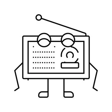 Music notes retro line icon vector illustration Stock Illustration