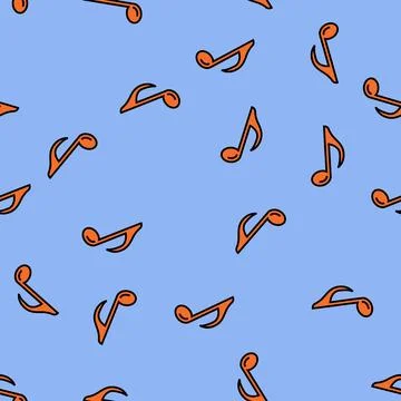 Music notes retro vector seamless pattern 库存插图