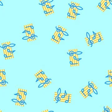 Music notes retro vector seamless pattern 스톡 일러스트
