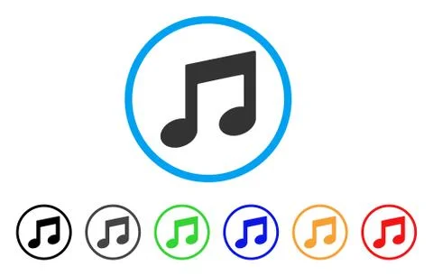 Music Notes Rounded Icon Stock Illustration