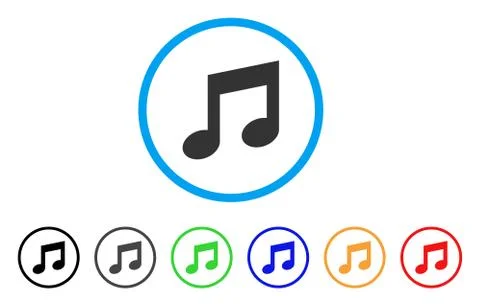 Music Notes Rounded Icon Stock Illustration