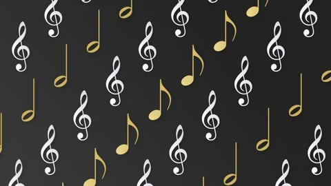 Music notes seamless pattern background. Stock Footage 133543403