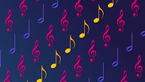 Music notes seamless pattern background. Stock Footage 133543414
