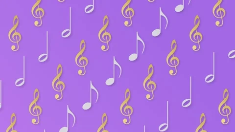 Music notes seamless pattern background. Stock Footage 133543425