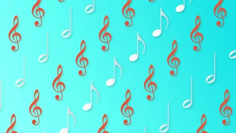 Music notes seamless pattern background. Stock Footage 133543473
