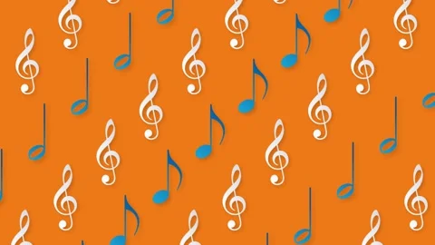 Music notes seamless pattern background. Stock Footage 133543545