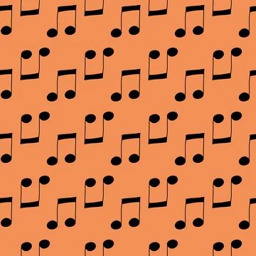 Music notes seamless pattern hand drawn, illustration for textile and wrappin Illustrazione stock
