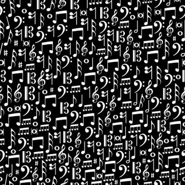 Music notes seamless pattern illustration Illustrazione stock