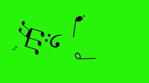 Music notes signs animation elements on ... | Stock Video | Pond5