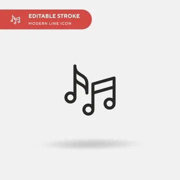 Music Notes Simple vector icon. Illustration symbol design template for web m Stock Illustration