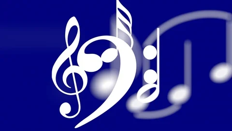Music notes squish blur loop blue Stock Footage 95142709