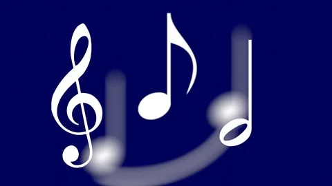 Music notes squish lens blur blue Stock Footage 95145789