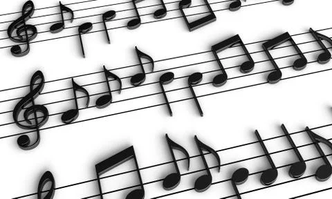 Music notes on staff background Stock Illustration