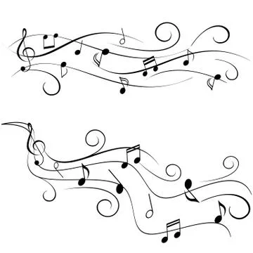 Music notes on staff Stock Illustration