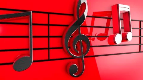 Music notes on staves Stock Illustration