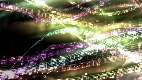 Music notes strings Stock Footage 90880218