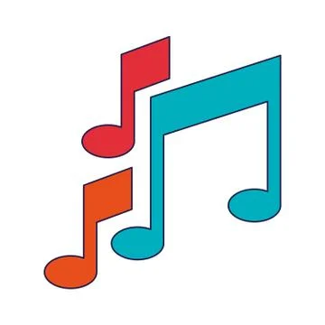 Music notes symbol blue lines Illustrazione stock