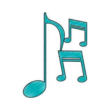 Music notes symbol scribble Stock Illustration