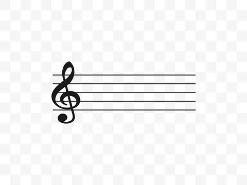 Music notes, treble clef icon. Vector illustration, flat design. Stock Illustration