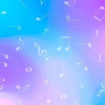 Music notes vector background pattern. Illustrazione stock