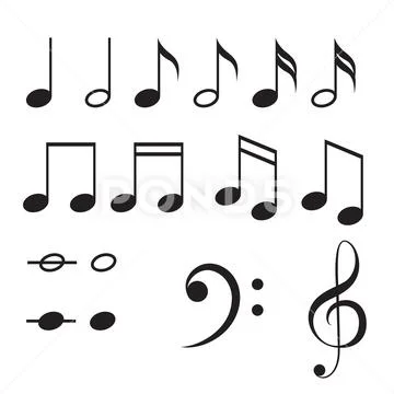 Music notes vector icon set Stock Illustration