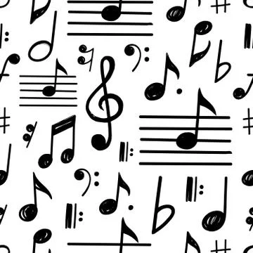 Music Notes Vector Seamless Pattern Stock Illustration
