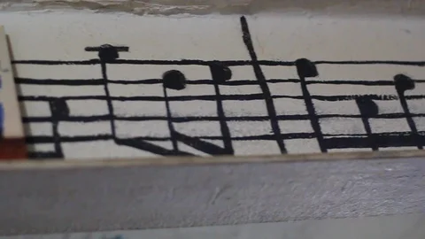 Music Notes Wall Art 스톡 동영상 112279394