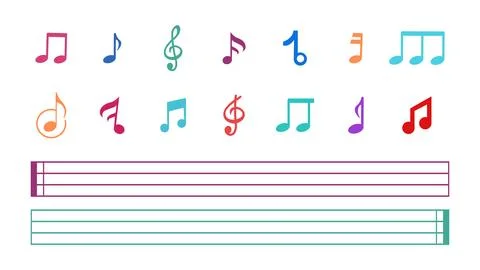 Music notes wave, musical notes on background, Music notes decorative backg.. Stockillustratie