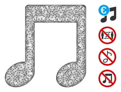 Music Notes Web Vector Mesh Illustration Stock Illustration
