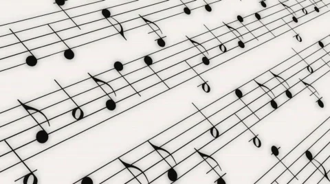 Music Notes on White Looping Background Stock Footage