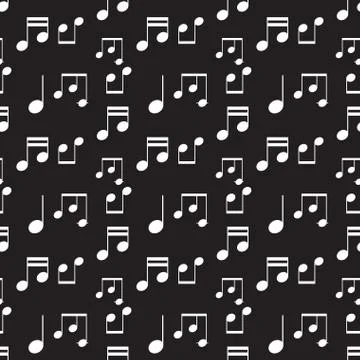 Music notes white seamless pattern 스톡 일러스트