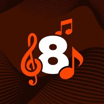 Music Number 8 Logo Stock Illustration