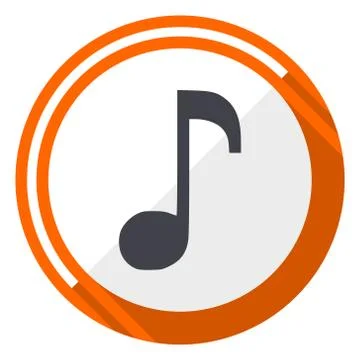 Music orange flat design vector web icon 스톡 일러스트