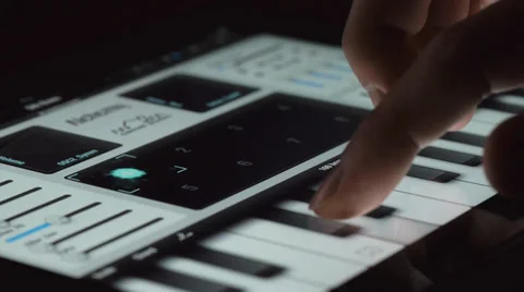 Music Piano App ipad Touchscreen Tablet Stock Footage 33783285