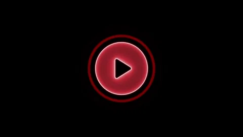 Music Play button icon animation . video player icon triangle shape button .. Stock Footage 303069499