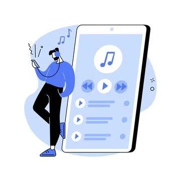 Music playback abstract concept vector illustration. Stock Illustration