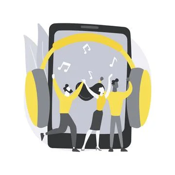 Music playback abstract concept vector illustration. Stock Illustration