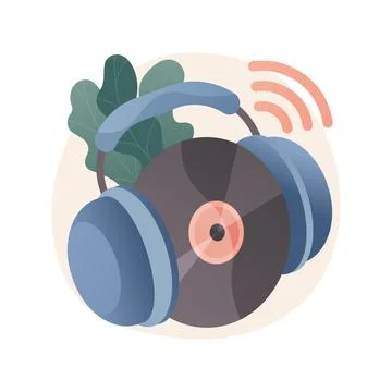 Music playback abstract concept vector illustration. Illustrazione stock