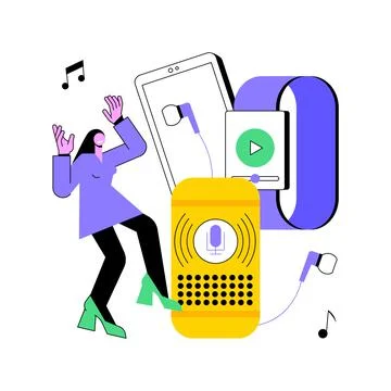 Music playback abstract concept vector illustration. Stock Illustration