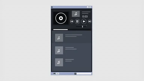 Music player. Animation of the program interface. Cartoon Stock Footage 139560387