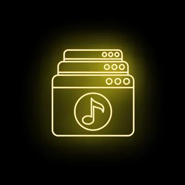 Music player application interface neon yellow icon イラスト素材