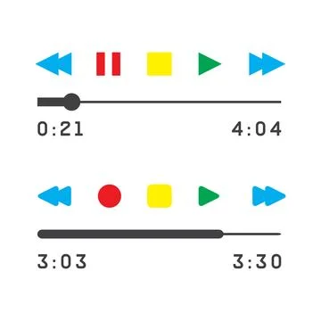 Music player button Stock Illustration