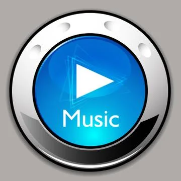 Music player detailed chrome button Stock Illustration