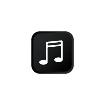 Music player icon modern button design black symbol isolated on white backgro Stock Illustration