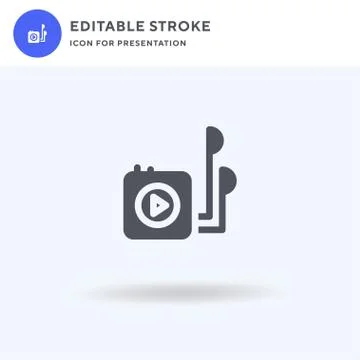 Music Player icon vector, filled flat sign, solid pictogram isolated on white Stock Illustration