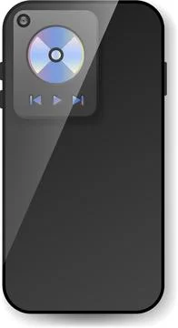 Music Player Interface with Floating Dynamic Island Design and Control Button Illustrazione stock